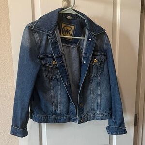 Michael Kors Girls Dark Blue Washed Denim Jacket